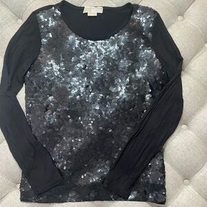 Michael Kors Black Sequin Blouse L/S M women